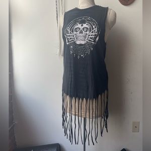 Iron Fist fringed skull shirt